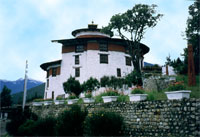 Paro, primo piano della torre dello Dzong