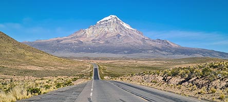 Il Sajama dall'interstatale 4