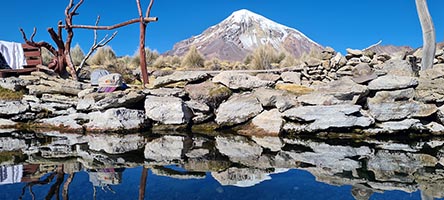 Il Sajama dalle sorgenti termali