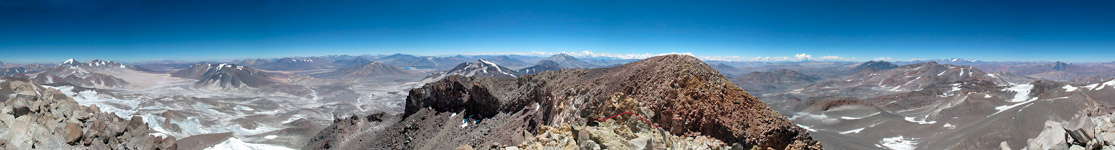 Panorama a 360° dalla vetta dell'Ojos del Salado