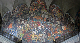 Storia del Messico dipinta da Diego Rivera al Palacio Nacional di Città del Messico