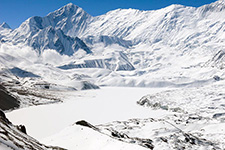 Il lago Tilicho gelato