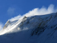 Vento forte sulle pendici del Manaslu