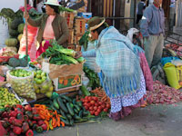 Mercato della verdura a Puno
