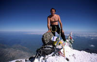 Giuseppe in vetta all'Elbrus