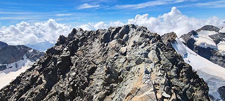 La vetta del Bernina, 4048 m, l'11 agosto 2024