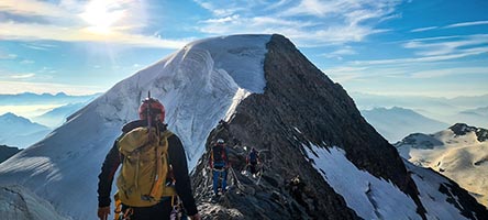 Il Palù occidentale dalla cresta rocciosa del Monte Bellavista orientale, 3799 m