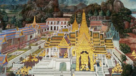 Affresco del Wat Phra Kaeo nel complesso di Palazzo reale