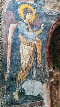 Affresco di San Gabriele nel monastero di Gumusler