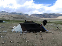 Tenda di nomadi a Korzok