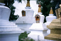 Stupa dietro al monastero di Tashiding