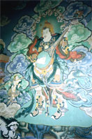 Monastero di Tashiding: affresco all'ingresso raffigurante uno dei 4 dei guardiani