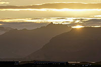 Il sole tramonta dietro al Vatnajokull