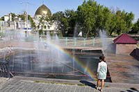 Fontana nei pressi del Parco dell'Indipendenza a Shymkent