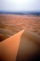 Sulla grande duna dell'Erg Chebbi al tramonto