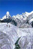 Un torrente glaciale sul Baltoro superiore