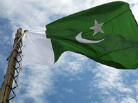 La bandiera pakistana al forte di Skardu