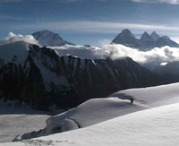 I Gasherbrum visti dal passo di Gondoghoro