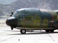 Il C130 dell'aeronautica militare a Skard