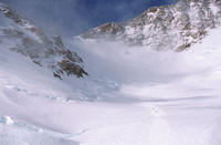 L'Headwall visto dal campo a 14 k