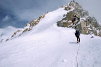 Sulla sella dell'headwall (ridge camp)