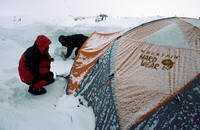 Davanti alla nostra tenda al medical camp