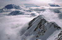 La west buttress dall'alto